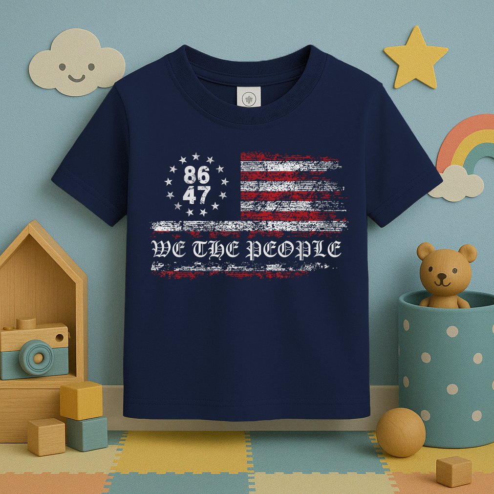 Anti Trump 8647 86 47 US Flag We The People Impeach 47 Toddler T-Shirt