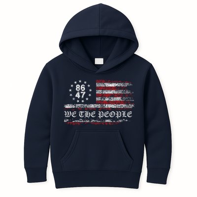 Anti Trump 8647 86 47 US Flag We The People Impeach 47 Kids Hoodie