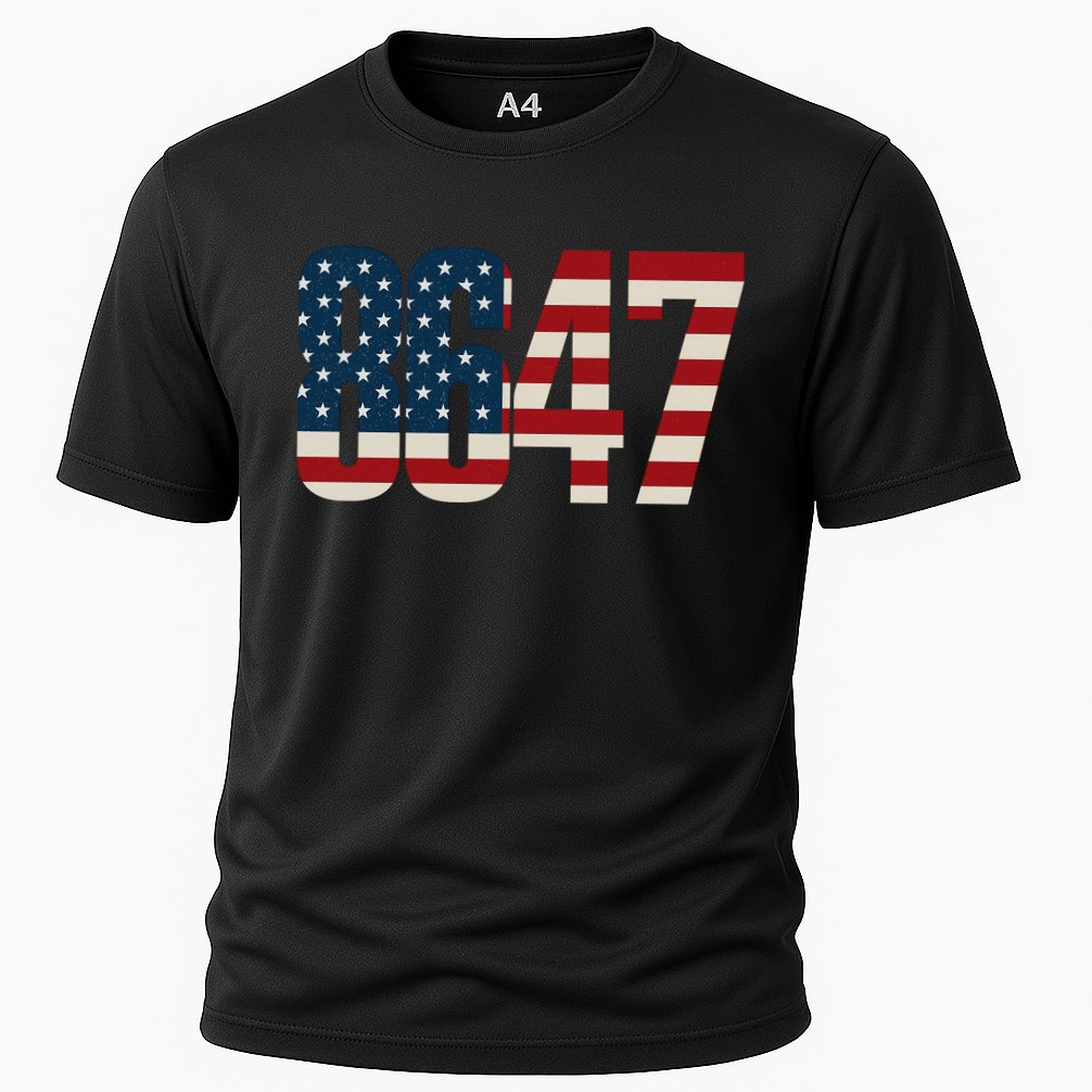 Anti Trump 8647 86 47th President US Flag Cooling Performance Crew T-Shirt