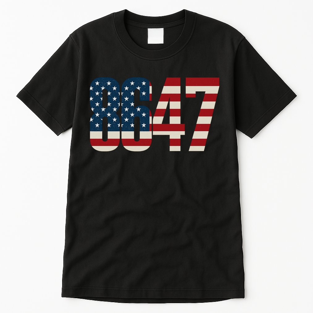 Anti Trump 8647 86 47th President US Flag Tall T-Shirt