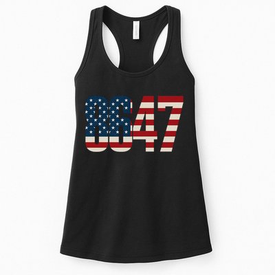 Anti Trump 8647 86 47th President US Flag Womens Tank Top