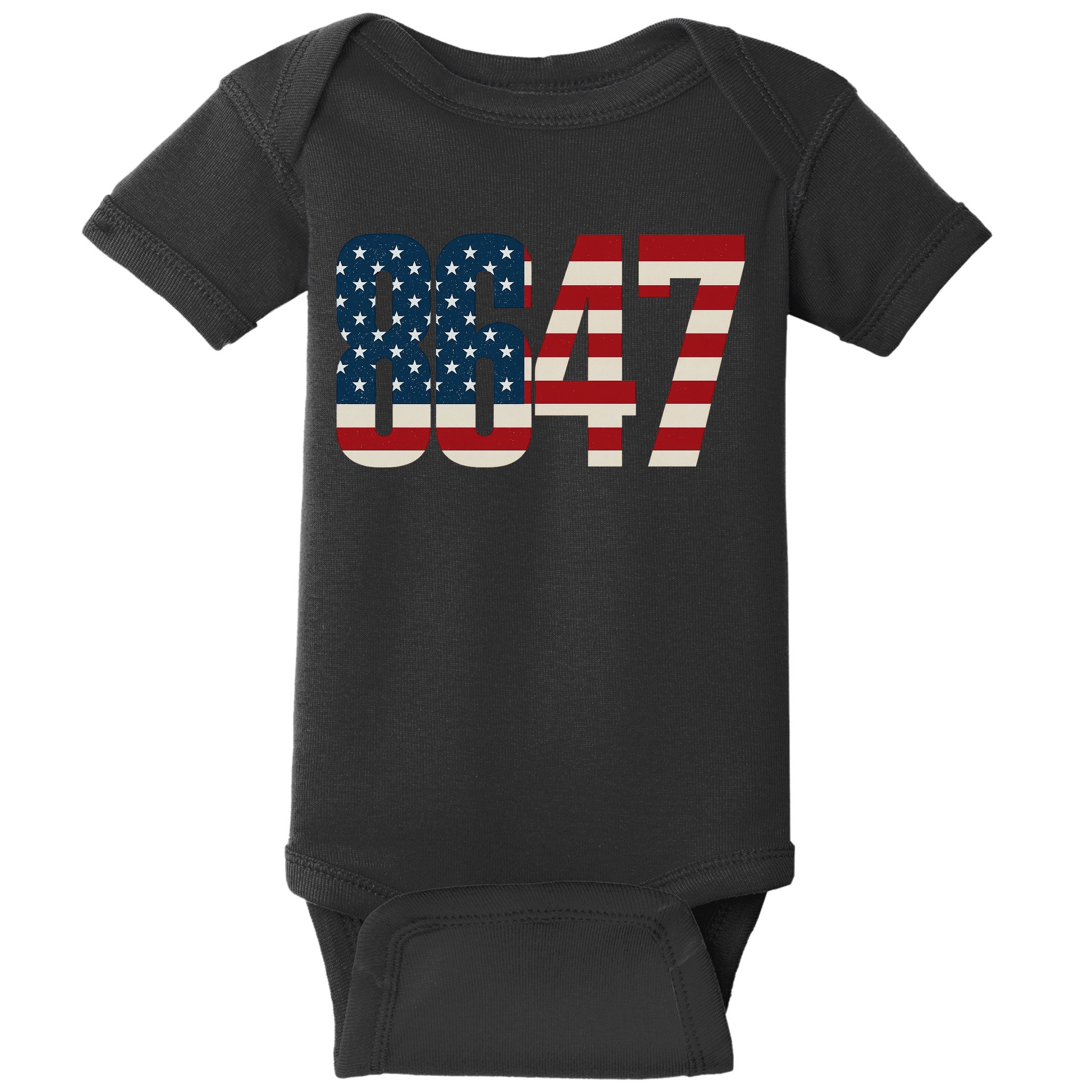 Anti Trump 8647 86 47th President US Flag Baby Bodysuit