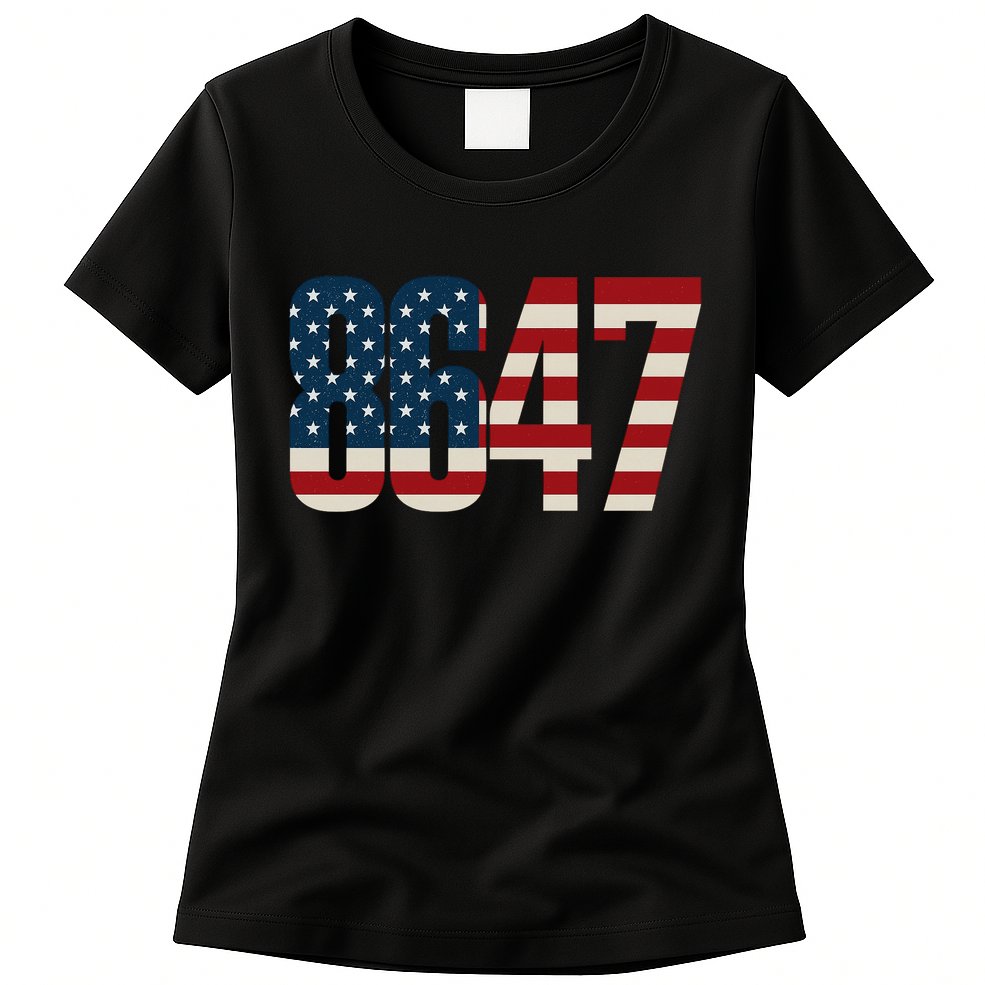 Anti Trump 8647 86 47th President US Flag Womens T-Shirt