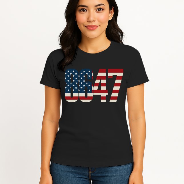 Anti Trump 8647 86 47th President US Flag Womens T-Shirt