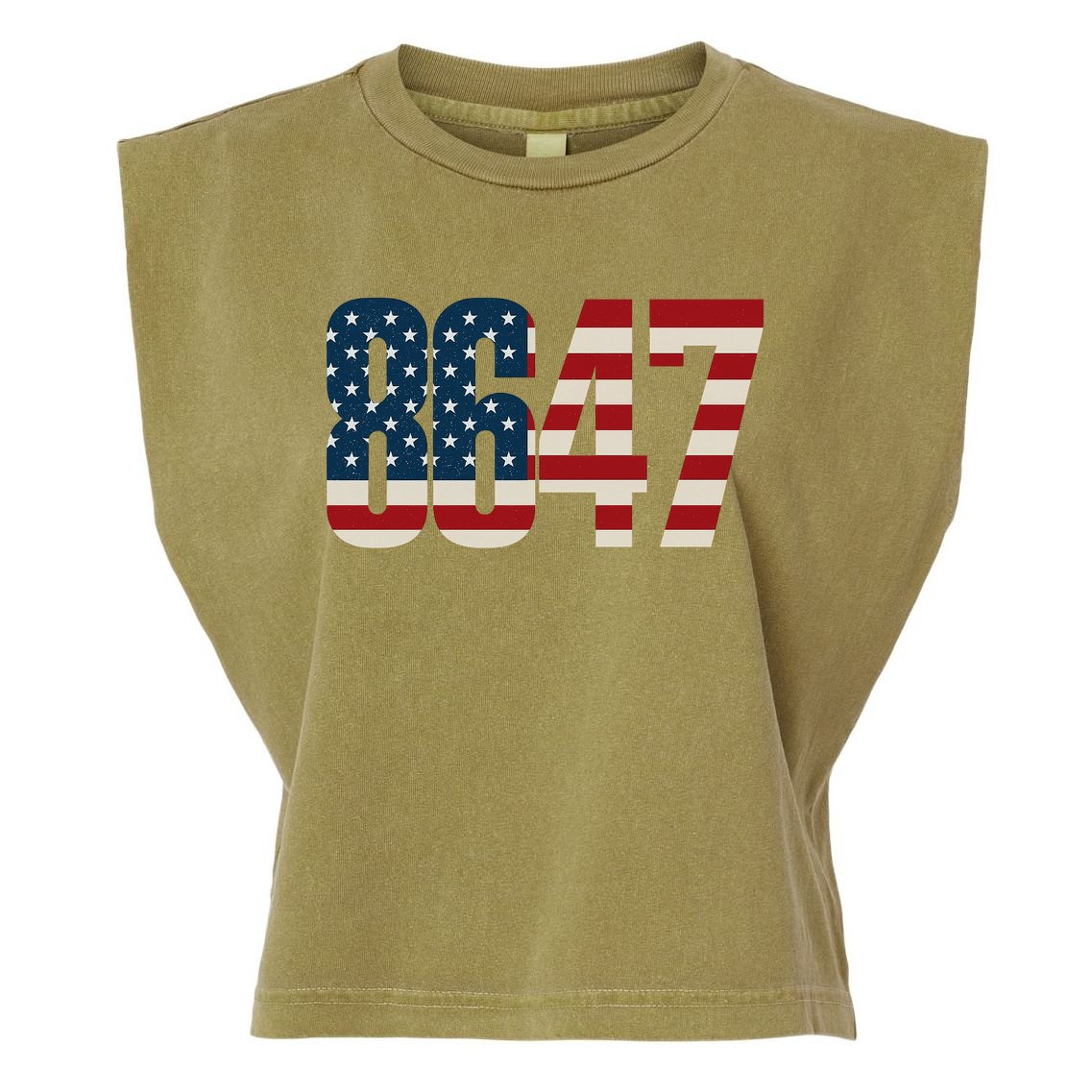 Anti Trump 8647 86 47th President US Flag Garment-Dyed Women's Muscle Tee