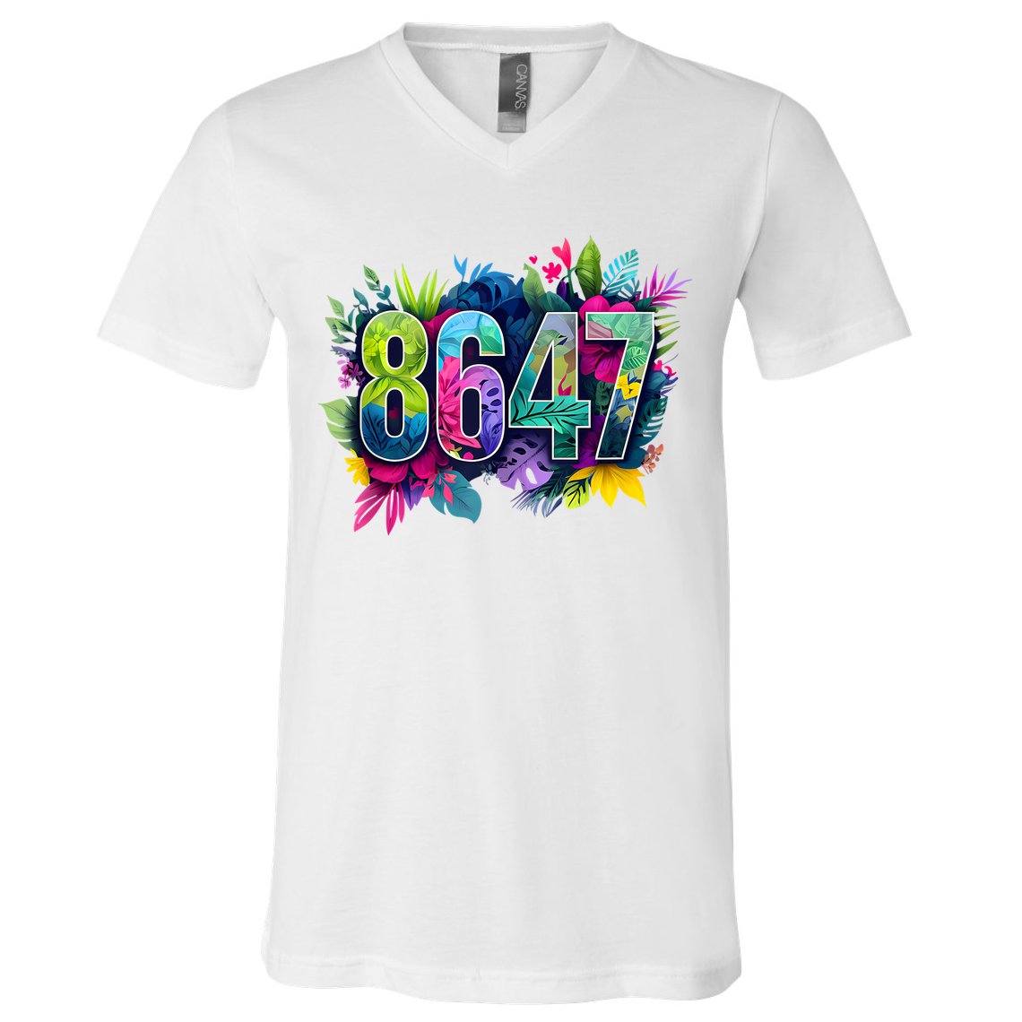 Anti Trump 8647 Floral Resist 86 47 Impeach Trump Impeach 47 Tank Top V-Neck T-Shirt
