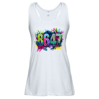 Anti Trump 8647 Floral Resist 86 47 Impeach Trump Impeach 47 Tank Top Ladies Essential Flowy Tank
