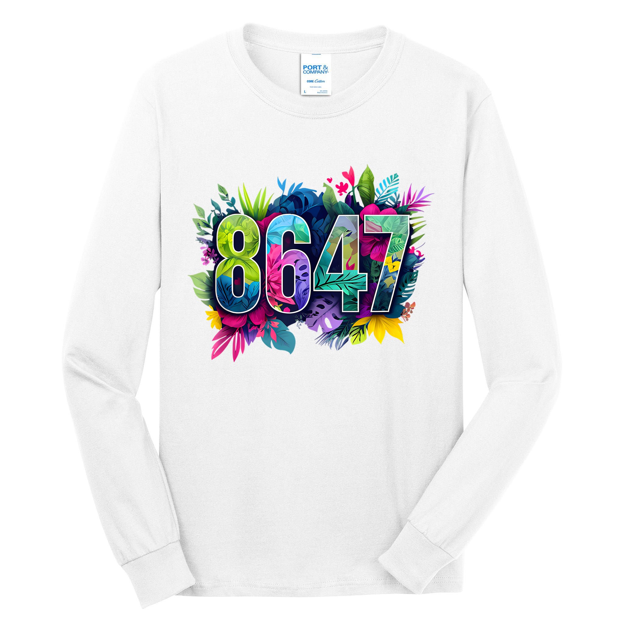 Anti Trump 8647 Floral Resist 86 47 Impeach Trump Impeach 47 Tank Top Tall Long Sleeve T-Shirt
