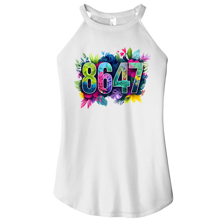 Anti Trump 8647 Floral Resist 86 47 Impeach Trump Impeach 47 Tank Top Women's Perfect Tri Rocker Tank