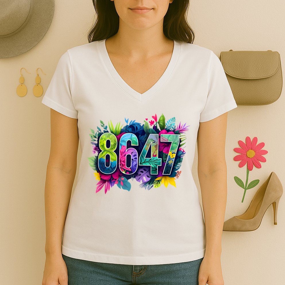 Anti Trump 8647 Floral Resist 86 47 Impeach Trump Impeach 47 Tank Top Women's V-Neck T-Shirt