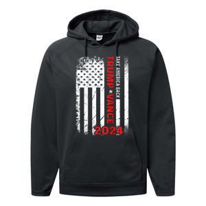 America Take America Back Trump Vance 2024 Vice President Performance Fleece Hoodie