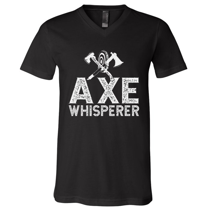 Axe Throwing Axe Whisperer V-Neck T-Shirt