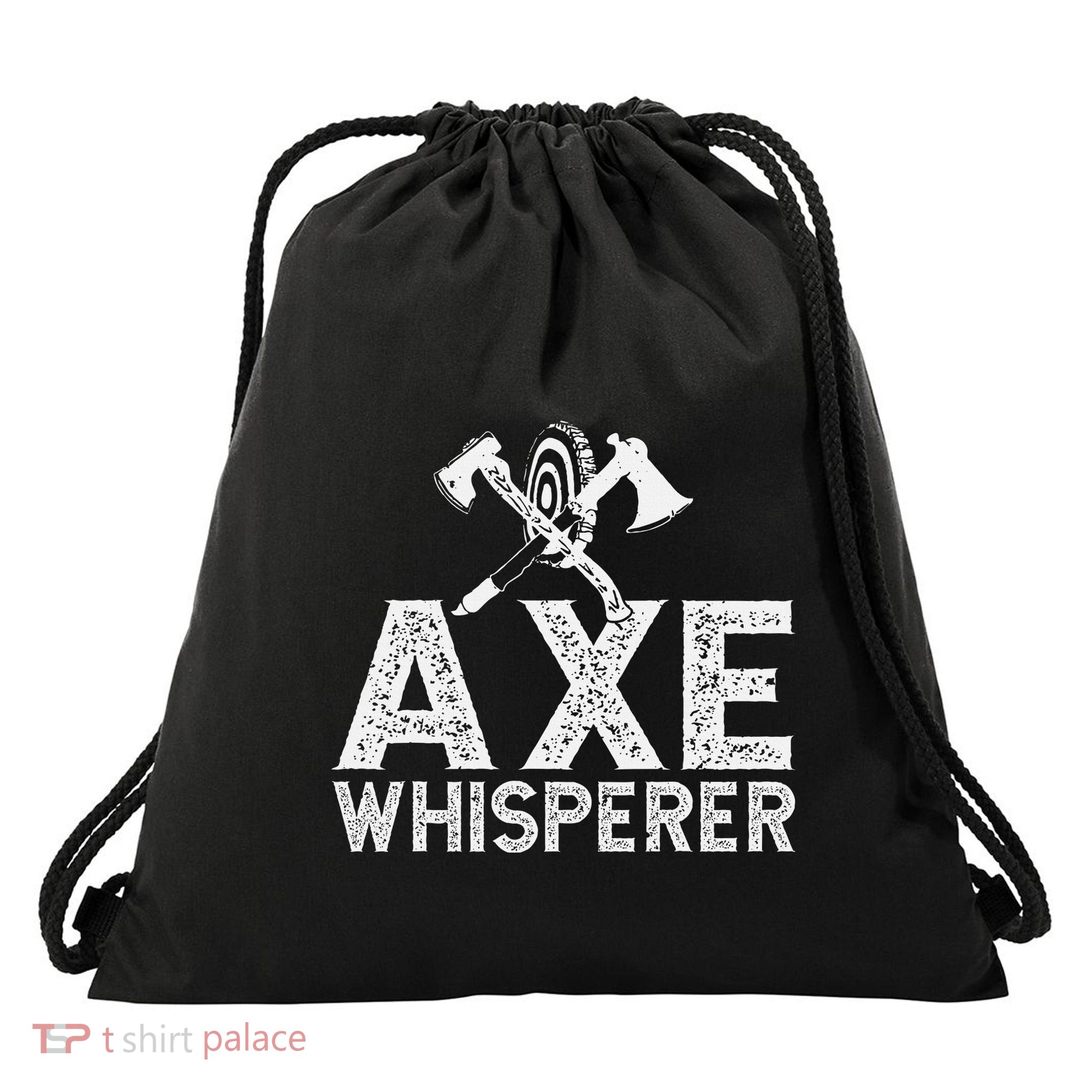 Axe Throwing Axe Whisperer Drawstring Bag