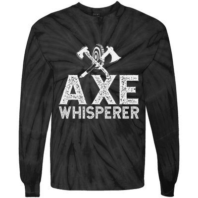 Axe Throwing Axe Whisperer Tie-Dye Long Sleeve Shirt