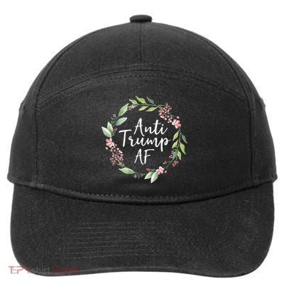 Anti Trump Af Womans With Floral Wreath 7-Panel Snapback Hat