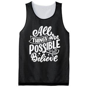 All Things Are Possible If You Believe Mesh Reversible Basketball Jersey Tank