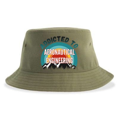 Addicted To Aeronautical Engineering College Major Gift Sustainable Bucket Hat