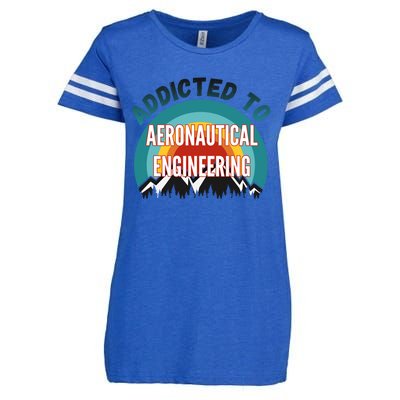 Addicted To Aeronautical Engineering College Major Gift Enza Ladies Jersey Football T-Shirt