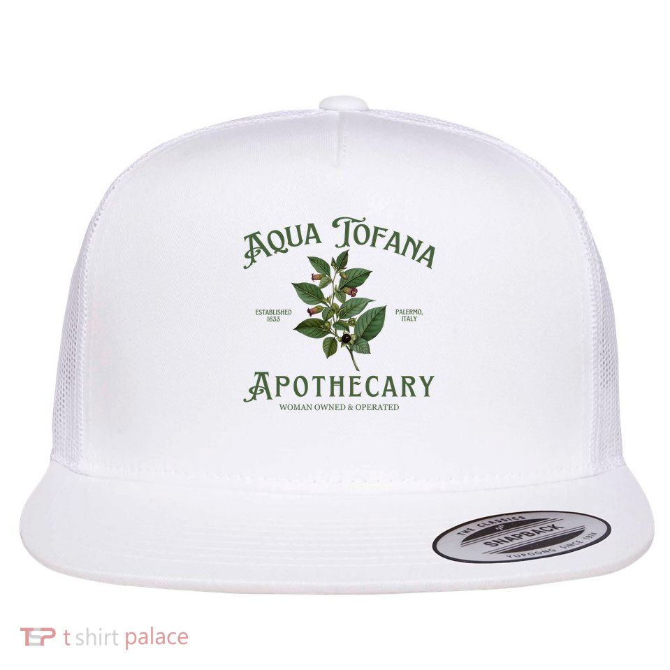  Aqua Tofana Apothecary Flat Bill Trucker Hat