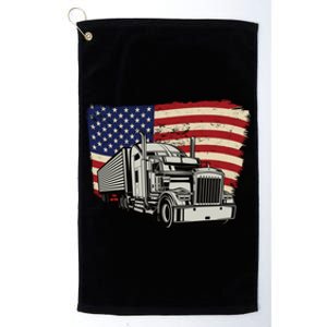 American Truckers And Semi Truck Drivers Trucking Cool Gift Platinum Collection Golf Towel