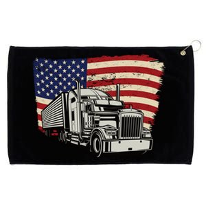 American Truckers And Semi Truck Drivers Trucking Cool Gift Grommeted Golf Towel