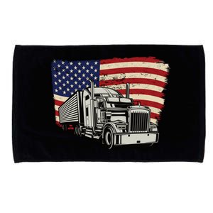 American Truckers And Semi Truck Drivers Trucking Cool Gift Microfiber Hand Towel