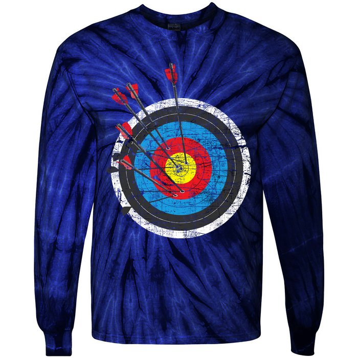 Archery Target Archer Bowman Bow Hunting Bowhunter Tie-Dye Long Sleeve Shirt