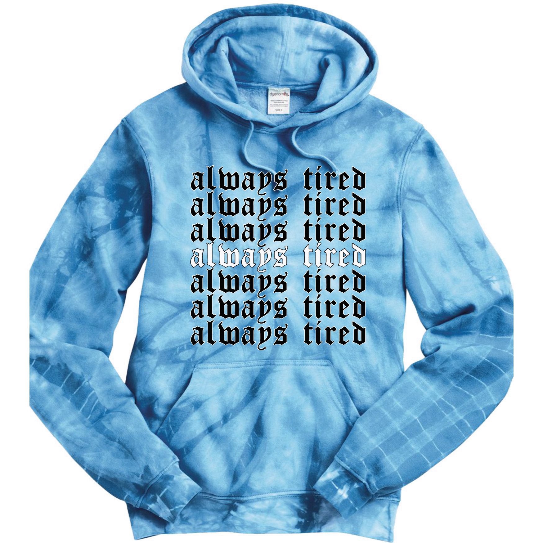 Always Tired Aesthetic Soft Grunge Goth Egirl Eboy Tie Dye Hoodie