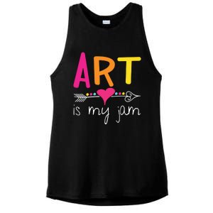 Art Teacher Art Is My Jam Ladies PosiCharge Tri-Blend Wicking Tank