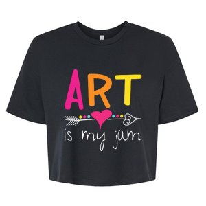 Art Teacher Art Is My Jam Bella+Canvas Jersey Crop Tee