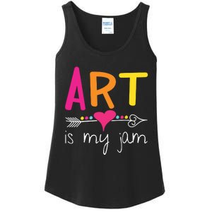 Art Teacher Art Is My Jam Ladies Essential Tank