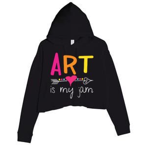 Art Teacher Art Is My Jam Crop Fleece Hoodie