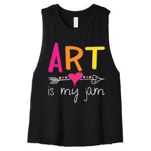 Art Teacher Art Is My Jam Women's Racerback Cropped Tank