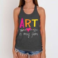 Art Teacher Art Is My Jam Women's Knotted Racerback Tank