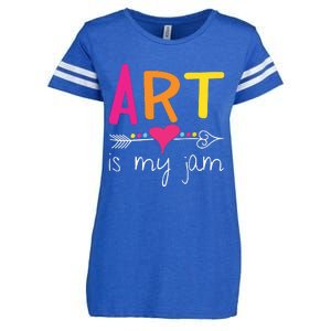 Art Teacher Art Is My Jam Enza Ladies Jersey Football T-Shirt