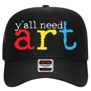 Art Teacher Artists Gift High Crown Mesh Back Trucker Hat