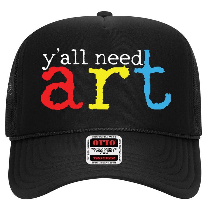 Art Teacher Artists Gift High Crown Mesh Back Trucker Hat