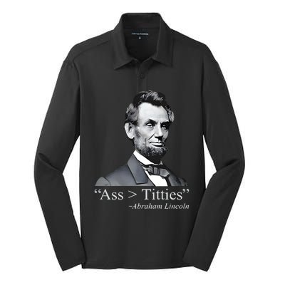 Ass Titties Abraham Lincoln Silk Touch Performance Long Sleeve Polo