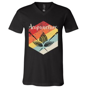 Acupuncture T Acupuncturist Traditional Medicine Gift V-Neck T-Shirt