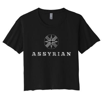 Assyrian Text Assyrian Flag Women's Crop Top Tee