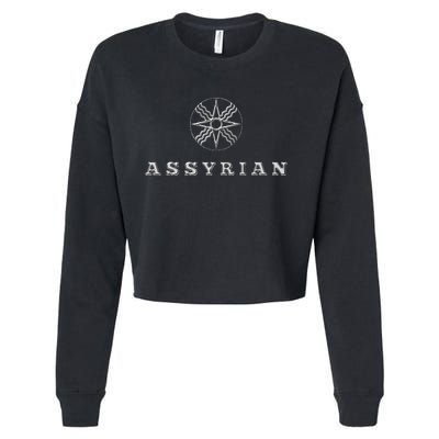 Assyrian Text Assyrian Flag Cropped Pullover Crew