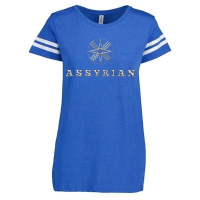 Assyrian Text Assyrian Flag Enza Ladies Jersey Football T-Shirt