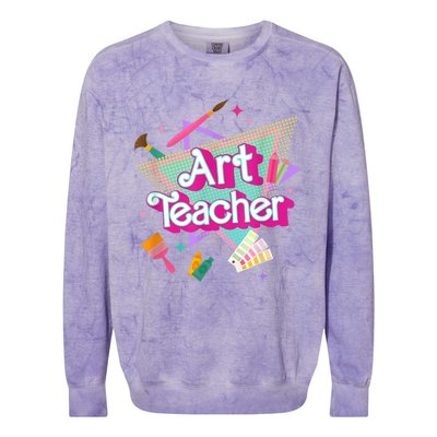 Art Teacher Art Therapist Hooray Its Art Day Back To School Colorblast Crewneck Sweatshirt