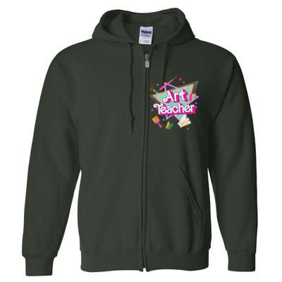 Art Teacher Art Therapist Hooray Its Art Day Back To School Full Zip Hoodie