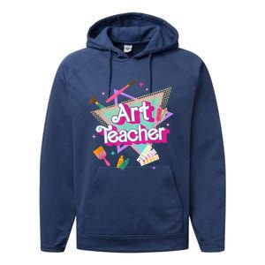 Art Teacher Art Therapist Hooray Its Art Day Back To School Performance Fleece Hoodie