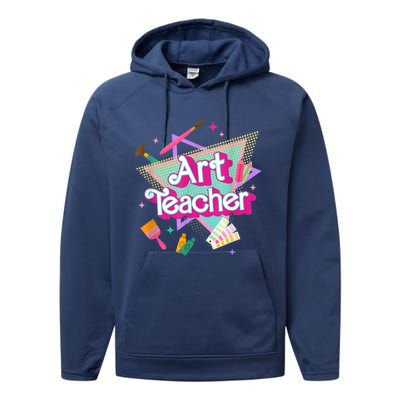 Art Teacher Art Therapist Hooray Its Art Day Back To School Performance Fleece Hoodie