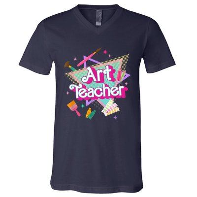 Art Teacher Art Therapist Hooray Its Art Day Back To School V-Neck T-Shirt