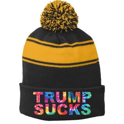 Anti Trump Stripe Pom Pom Beanie