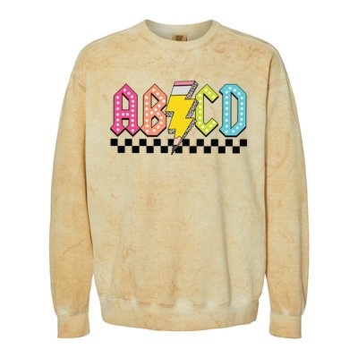 Abcd Teacher Colorblast Crewneck Sweatshirt