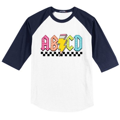 Abcd Teacher Baseball Sleeve Shirt